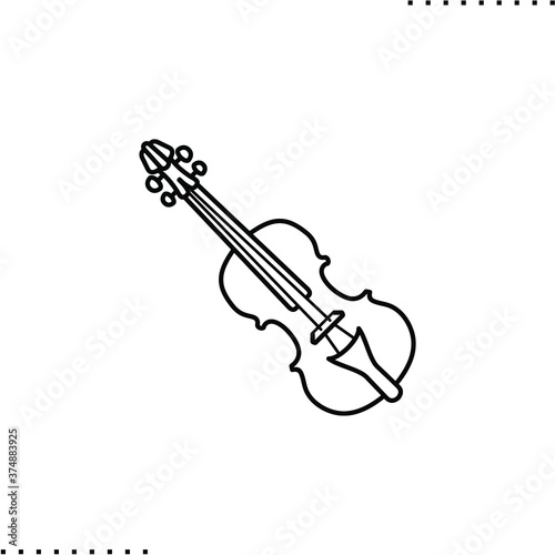 violin, music instrument, vector icon in outline