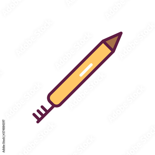 Eyebrow pencil color line icon. Beauty industry. Professional facial makeup. Beauty industry. Isolated vector element. 