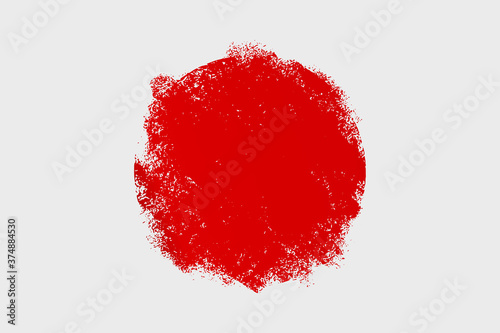 Japan flag with brush paint textured, background, Symbols of Japan , graphic designer element - Vector - illustration