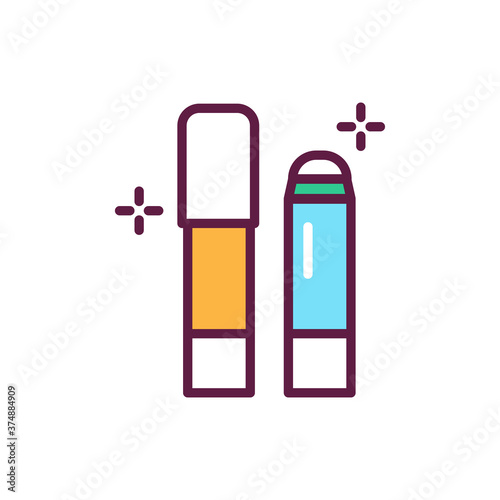 Highlighter Beauty industry. Professional facial makeup. Beauty industry. Isolated vector element. Outline pictogram for web page, mobile app, promo. 