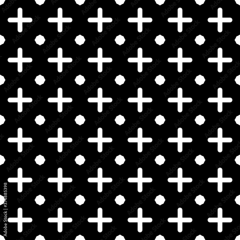 Fototapeta premium Seamless surface pattern design with quatrefoil figures. Oriental traditional ornament with repeated rounded shapes. Window tracery wallpaper. Grid motif. Digital paper abstract. Vector illustration.