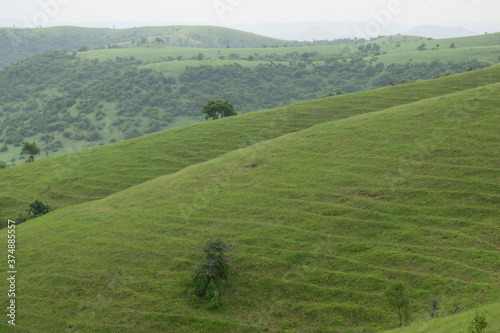 LANDSCAPE GREEN HILL SLOPE WITH CLOUD 