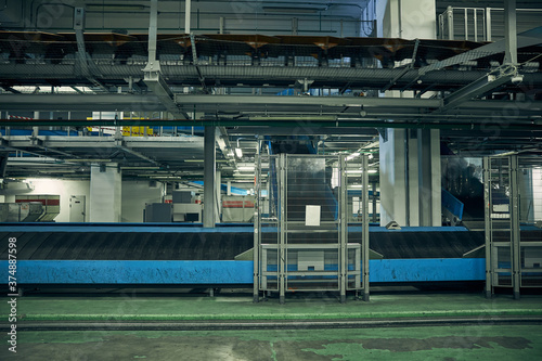 Conveyor belt in airports baggege handling area
