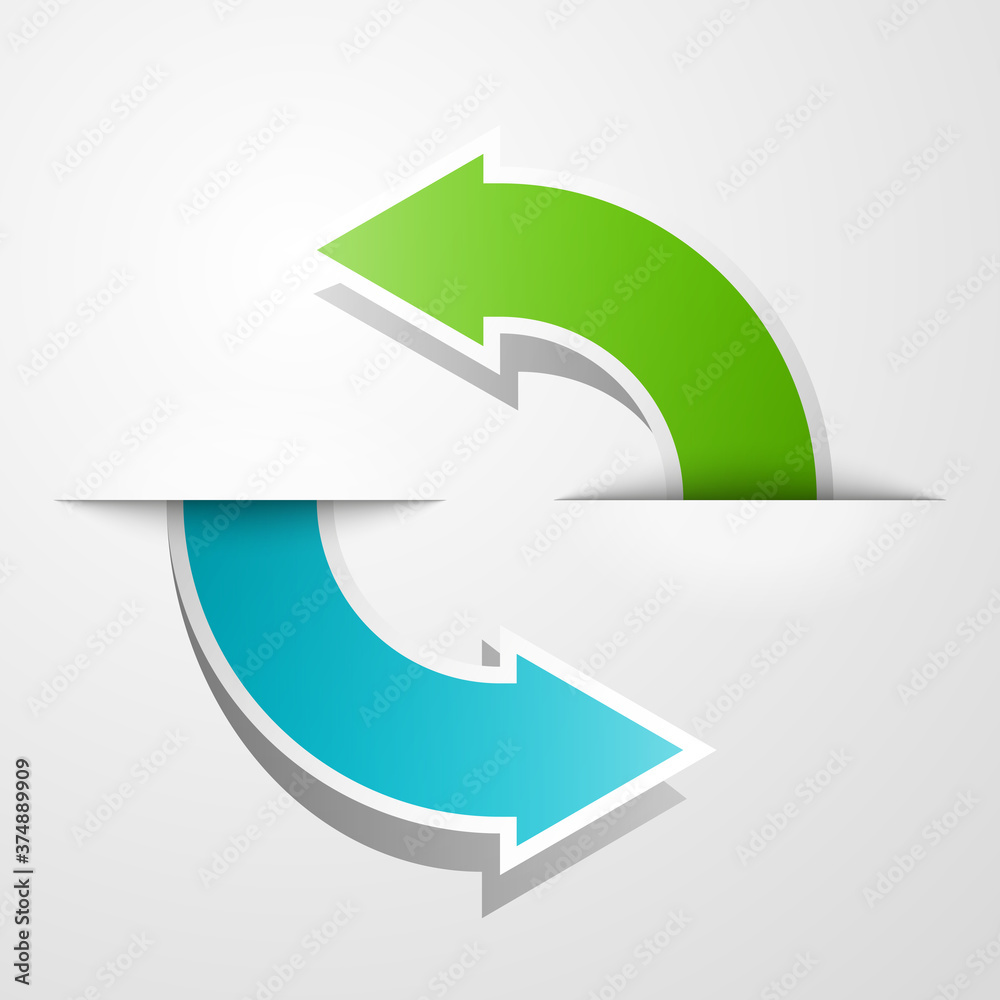 round Arrow banners set. Direct circle shape. 3d Abstract Background. Business infographic presentation diagram. Section compare service. Up and down trend. Paper index. Exact pointer round Arrow banners set. Direct circle shape. 3d Abstract Background. Business infographic presentation diagram. Section compare service. Up and down trend. Paper index. Exact pointer