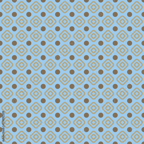 Seamless geometric vector pattern. Abstract background. Brown and blue geometric ornamental vector pattern.