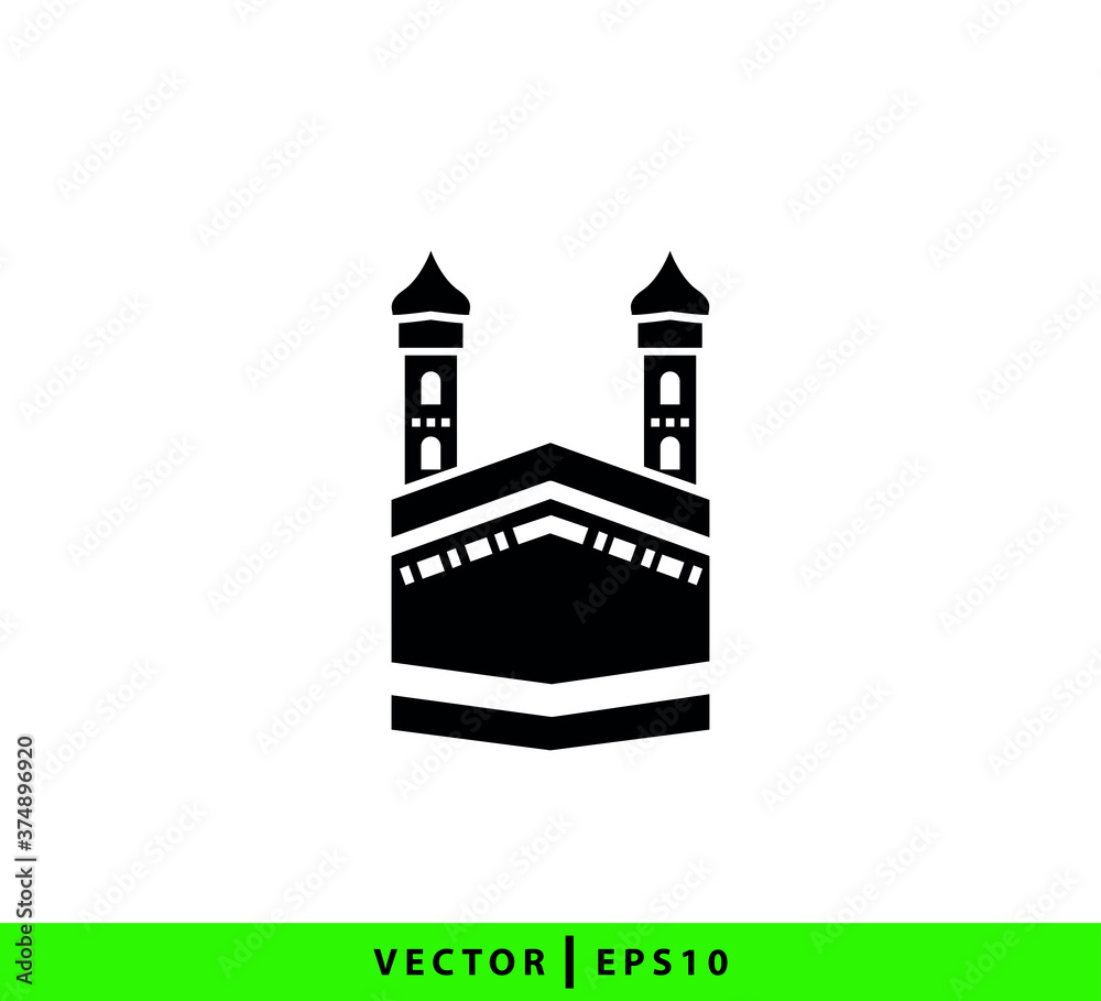 Kaaba icon vector logo design template