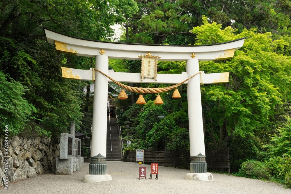 Shrine white and gold big gate called Shrine white and gold big gate called