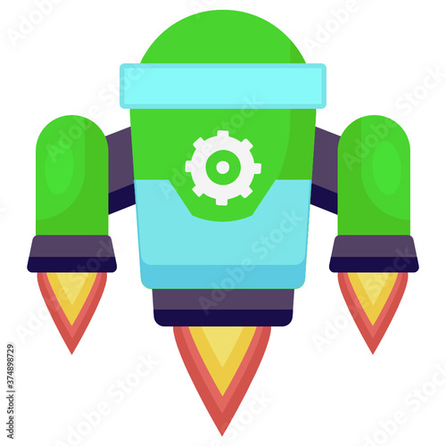 
Guided missile, flat icon in modern editable style 
