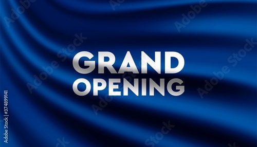 Grand opening blue background template.