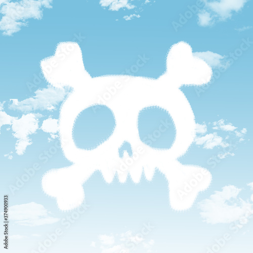 Skull cloud shape , concept of Halloween