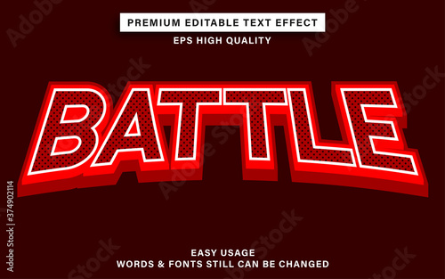Editable text effect style battle esport