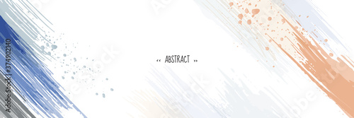 Abstract horizontal header background of earth tone watercolor splash
