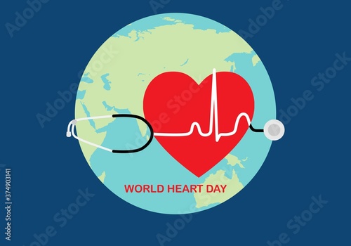 Vector illustration world heart day background