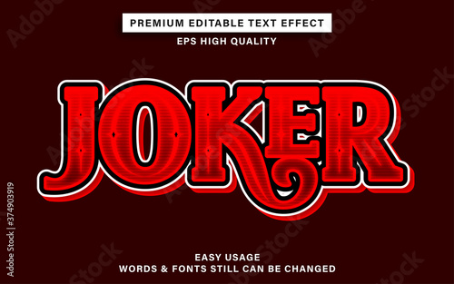 Editable text effect style joker