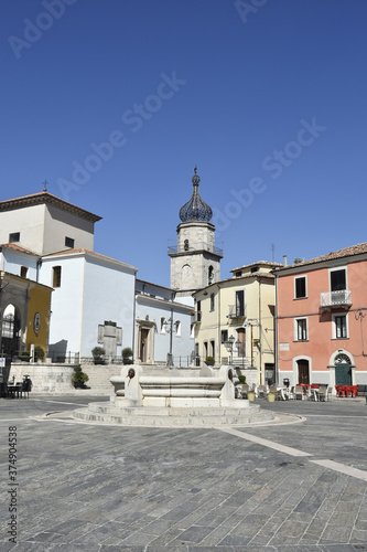 A fountain in the square of Sepino, a medieval village in the Molise region.