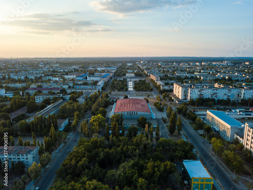 Panorama scenic aerial green suburban area in Ukraine © Anton Tolmachov