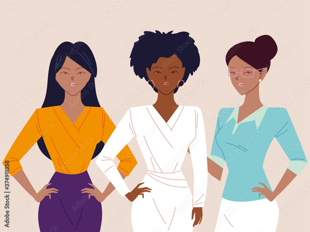 Obraz premium portrait of cute businesswomen, smiling business women