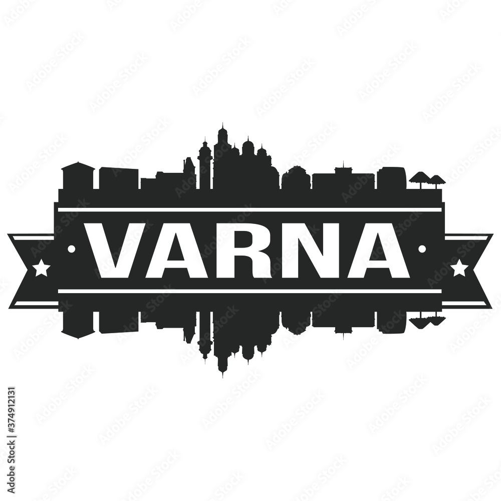 Varna Skyline Stamp Silhouette City Vector Design Art Landmark.
