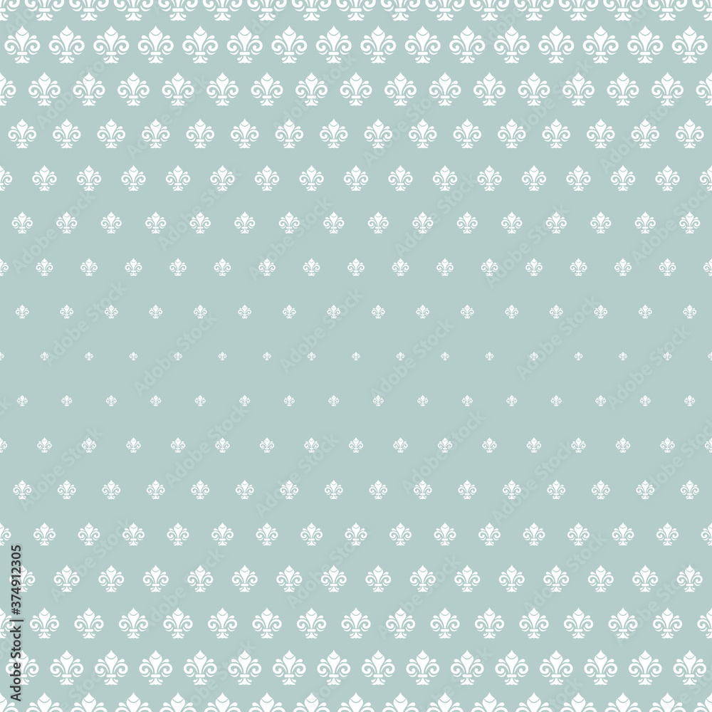 Orient vector classic pattern with white royal lilies. Seamless abstract background with vintage elements. Orient background. Light blue and white ornament for wallpaper and packaging