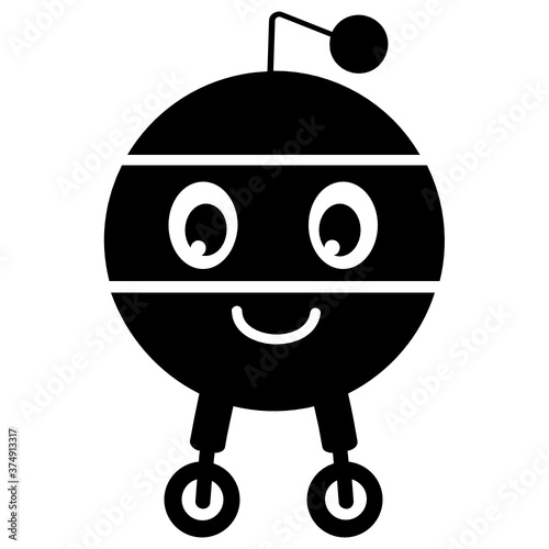 
Ai microbot, nano robot icon in solid vector, ai humanoid concept   
