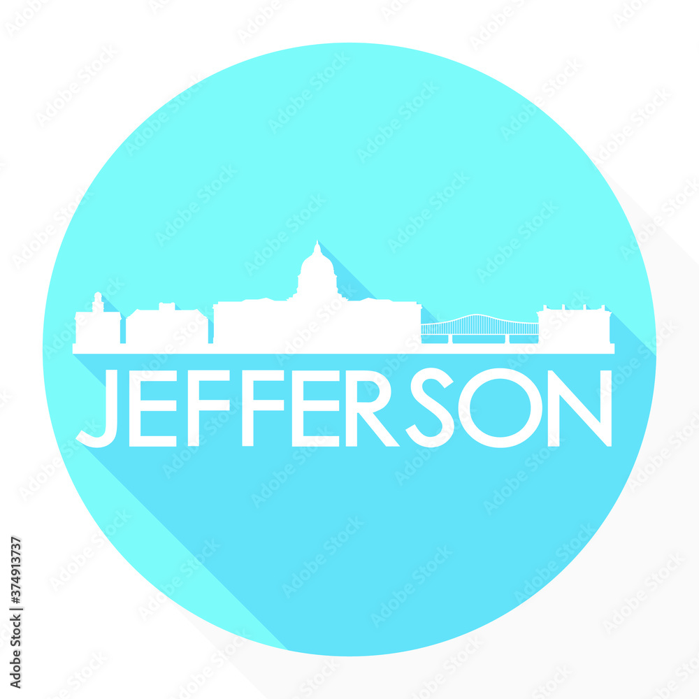 Jefferson City Missouri USA Flat Icon Skyline Silhouette Design City Vector Art. Jefferson City Missouri USA Flat Icon Skyline Silhouette Design City Vector Art.