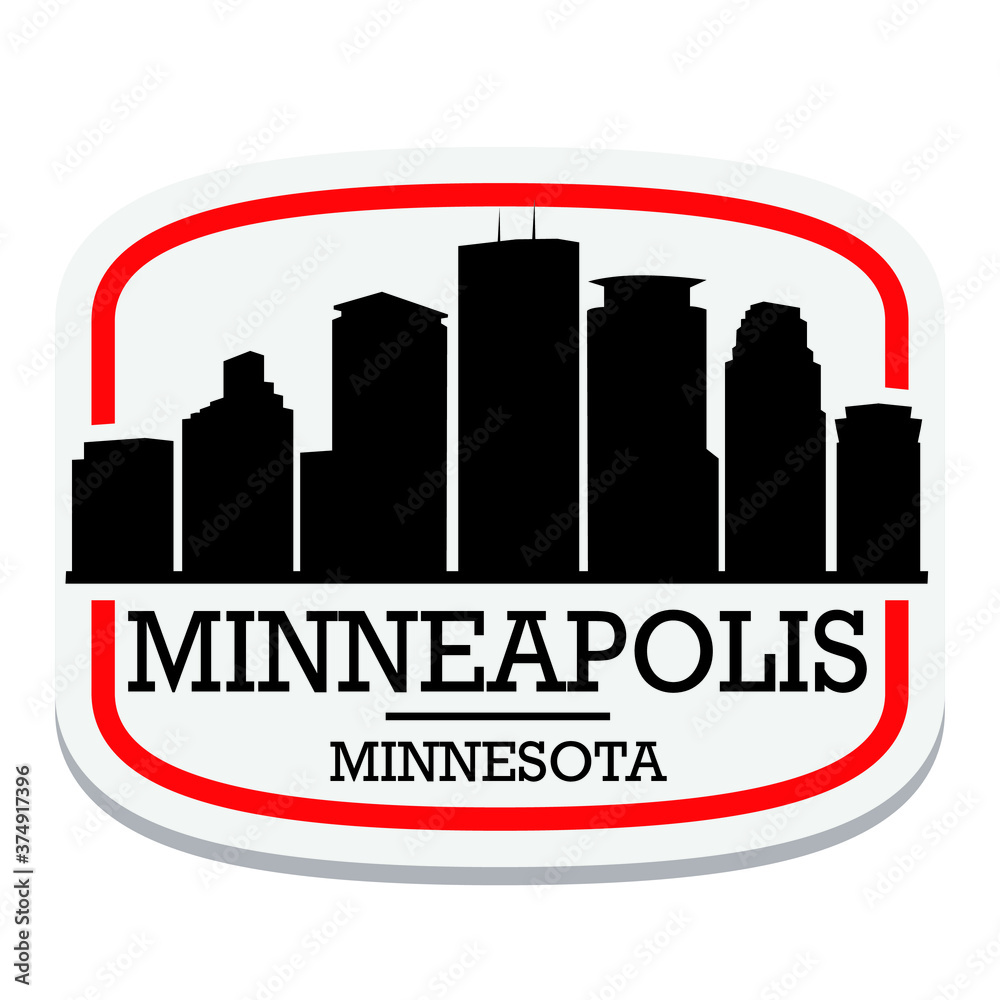 Minneapolis Minnesota Label Stamp Icon Skyline City Design Tourism.