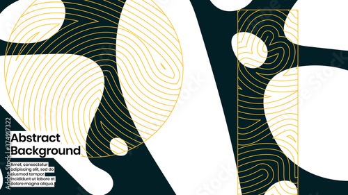 Abstract background illustration. Striped shapes and liquid strokes. Decorative minimal background, backdrop. Outline texture, geometric elements and flow shapes. Eps10 vector.