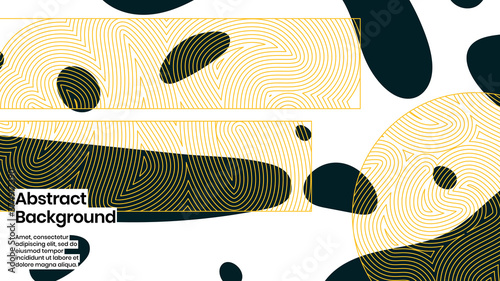 Abstract background illustration. Striped shapes and liquid strokes. Decorative minimal background, backdrop. Outline texture, geometric elements and flow shapes. Eps10 vector.