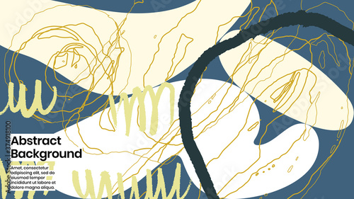 Abstract background illustration. Colorful lines, scribble and paint strokes. Decorative chaos wallpaper, backdrop. Hand drawn texture, decor elements and shapes. Eps10 vector.