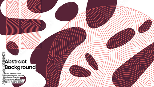 Abstract background illustration. Striped shapes and liquid strokes. Decorative minimal background, backdrop. Outline texture, geometric elements and flow shapes. Eps10 vector.
