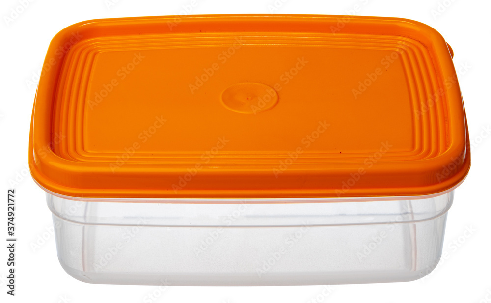Plastic storage container for food isolated on white Plastic storage container for food isolated on white