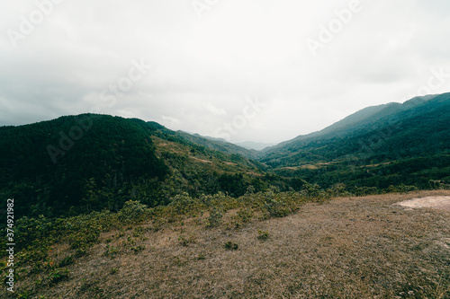 Panoramic image of Binh Lieu mountains area in Quang Ninh province in northeastern Vietnam. This is the border region of Vietnam - China. © CravenA