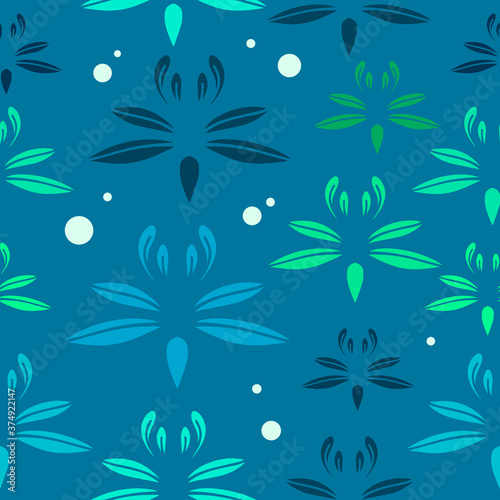 abstract tropical foliage seamless pattern vector background design