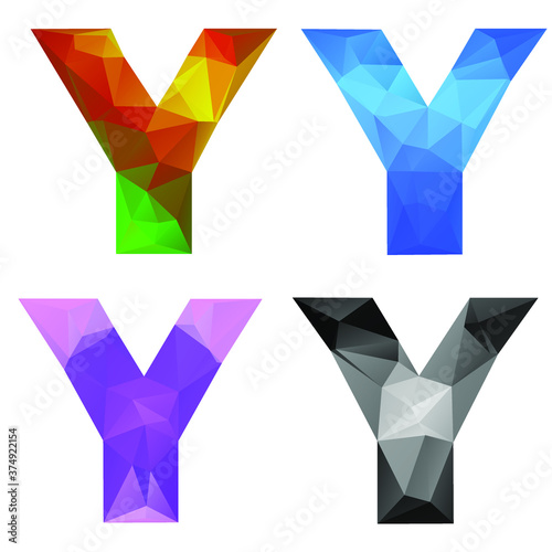Alphabet letter Y in gradient polygonal style