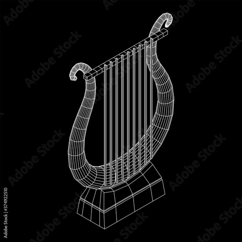 Ancient lyre or harp musical instrument