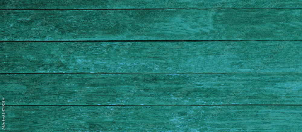 Fototapeta premium Green wooden boards. Background texture