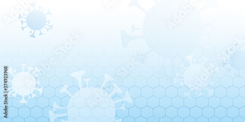 Covid 19 science illustration - coronavirus sars cov 2 - blue design banner science medicine