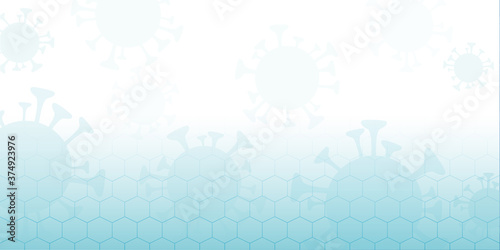 Covid 19 science illustration - coronavirus sars cov 2 - blue design banner science medicine