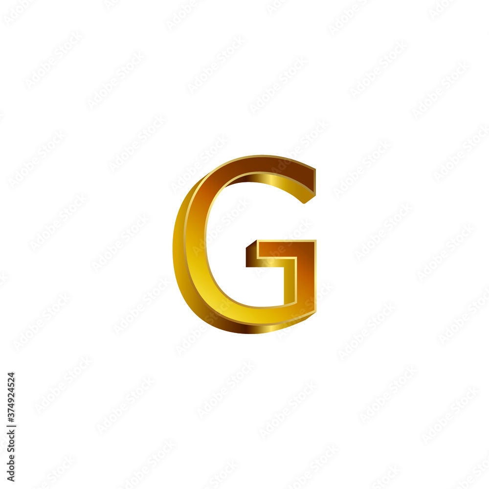 Luxury and Modern Design of 3d Golden G Alphabet .Golden Colored 3d Design of G Alphabet.Golden Colored Alphabetic Collection.