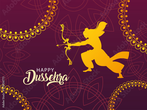 template with lord rama, text happy Dussehra