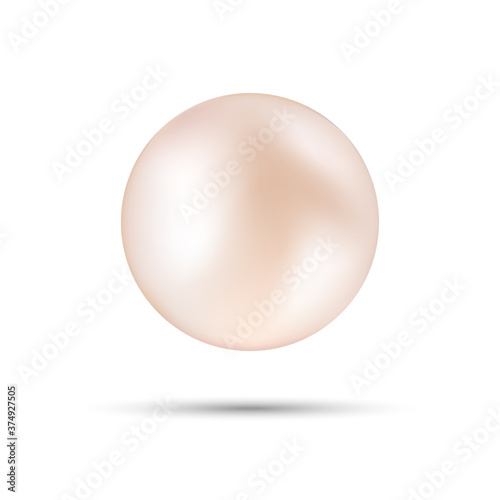 Shiny natural rose sea pearl with light effects