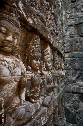 Beautiful and unique stone statues photographed in Siem Reap, Cambodia. © Migara