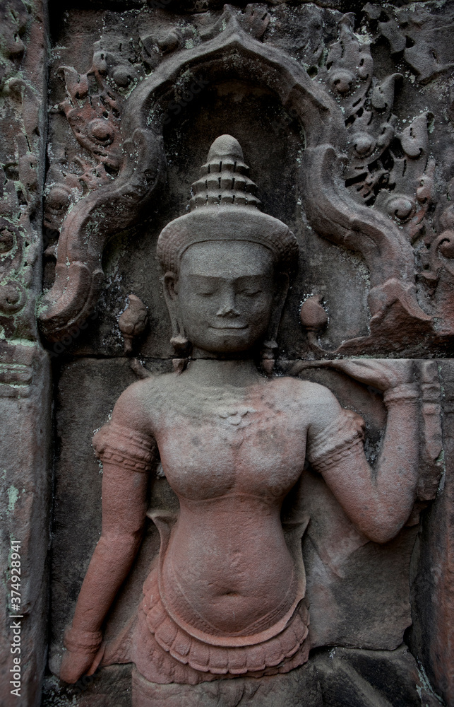 Beautiful and unique stone statues photographed in Siem Reap, Cambodia.