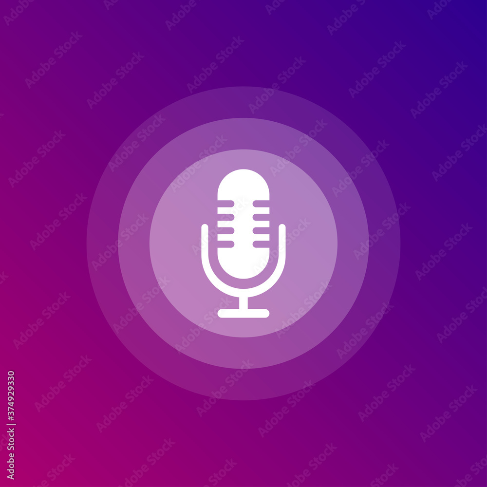 Voice assistant white icon on white background. Vector illustration.