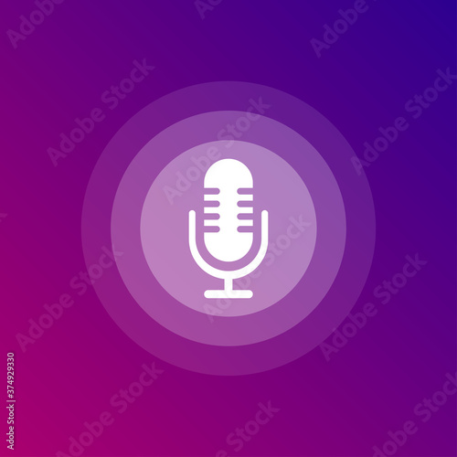 Voice assistant white icon on white background. Vector illustration.
