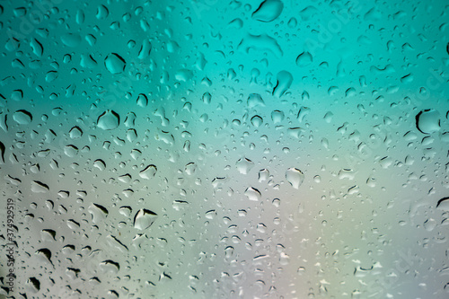 Water droplets on car glass