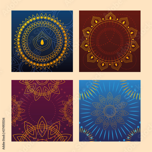 set of templates for cards, indian festival