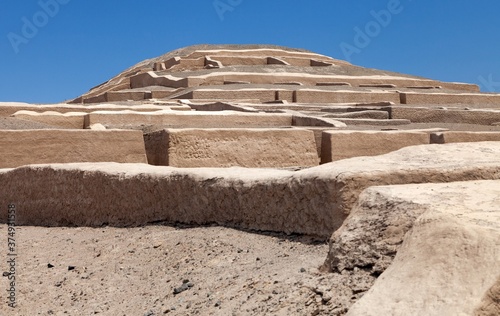 Nasca or Nazca pyramid at Chahuachi in Peru photo