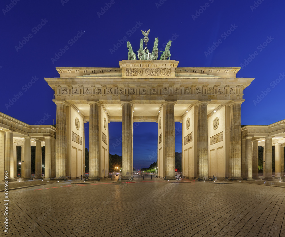 Night view of Brandenburg Gates in Berlin, Germany