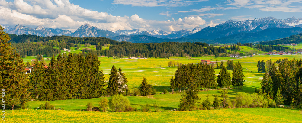 beautiful panoramic landscape in Bavaria